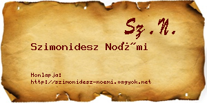 Szimonidesz Noémi névjegykártya